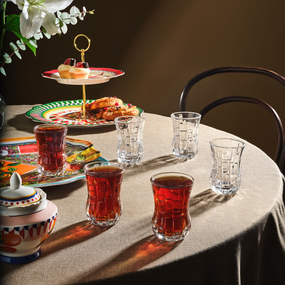 RCR Etna Yüksek Kalite Cam 6'lı Çay Bardağı 140 ml