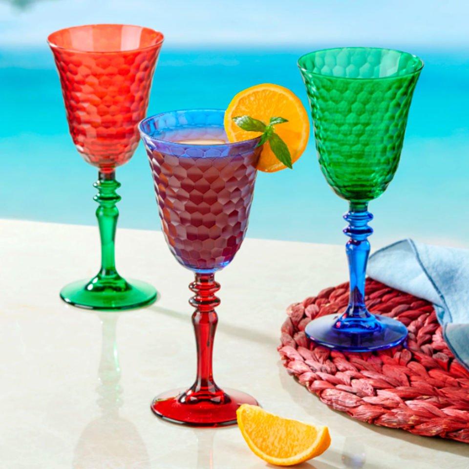 Yeşil Mavi Cam Kadeh 270 Ml Venezia Collection by Chiara Alessi