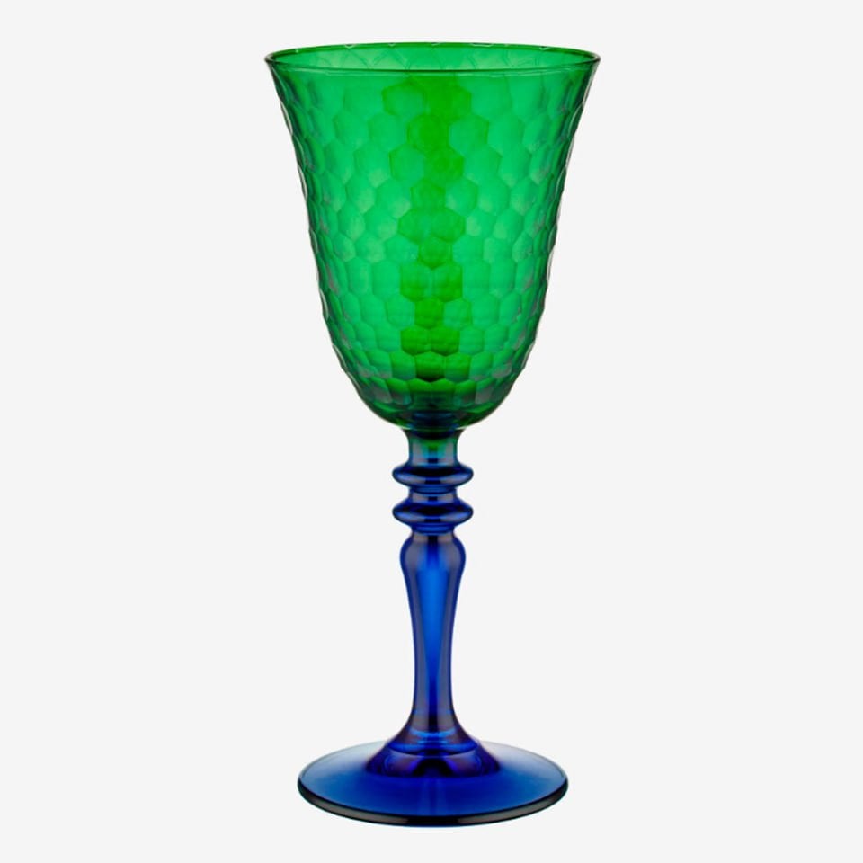 Yeşil Mavi Cam Kadeh 270 Ml Venezia Collection by Chiara Alessi
