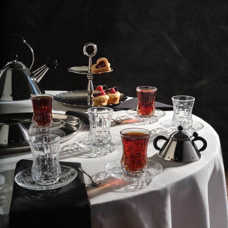RCR Etna Yüksek Kalite Cam 6'lı Çay Bardak Seti 140 ml