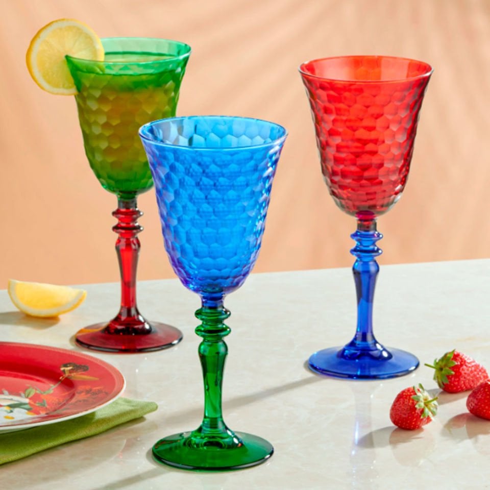 Kırmızı Mavi Cam Kadeh 270 Ml Venezia Collection by Chiara Alessi