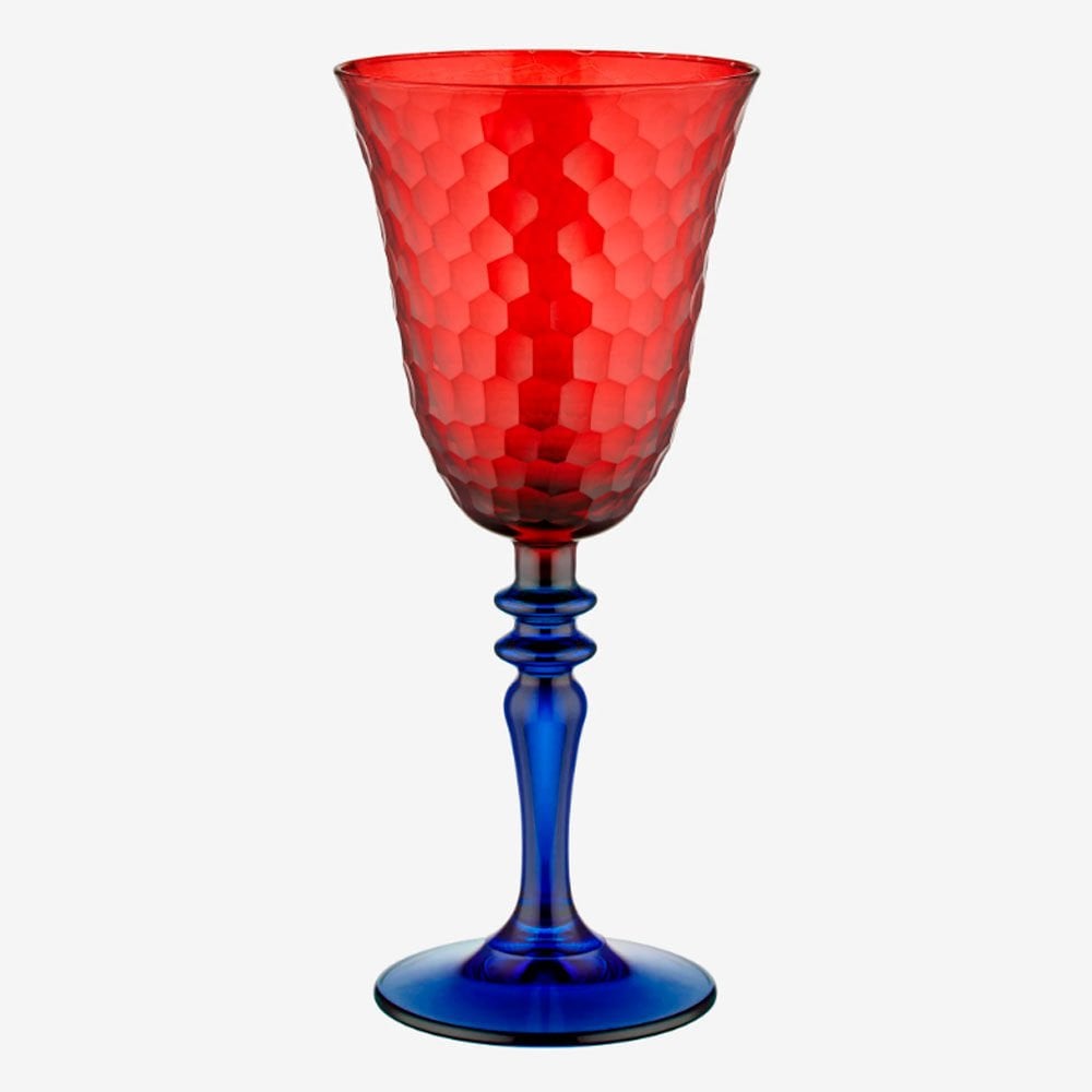 Kırmızı Mavi Cam Kadeh 270 Ml Venezia Collection by Chiara Alessi