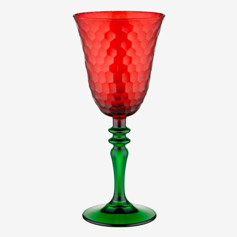 Kırmızı Yeşil Cam Kadeh 270 Ml Venezia Collection by Chiara Alessi