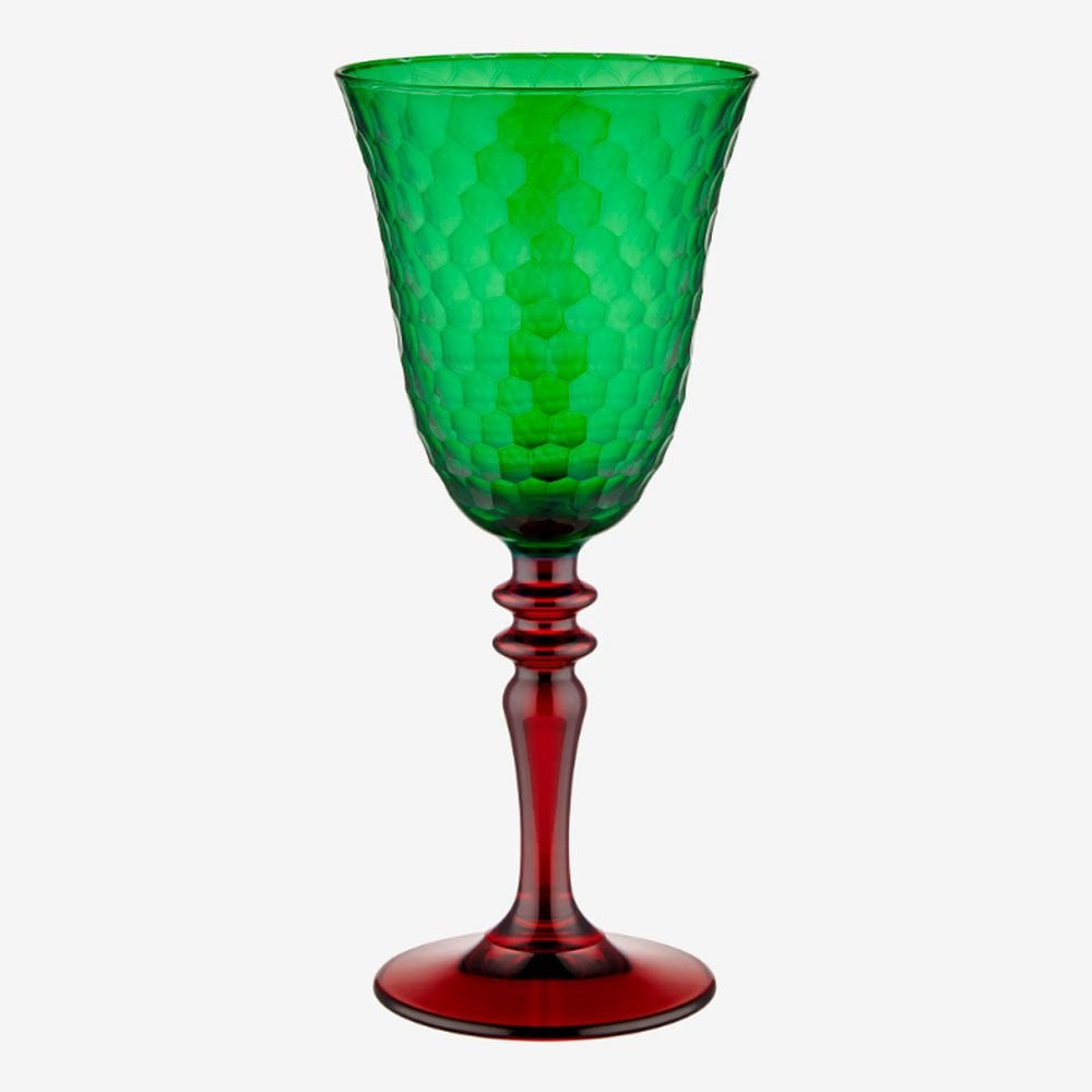 Yeşil Kırmızı Cam Kadeh 270 Ml Venezia Collection by Chiara Alessi