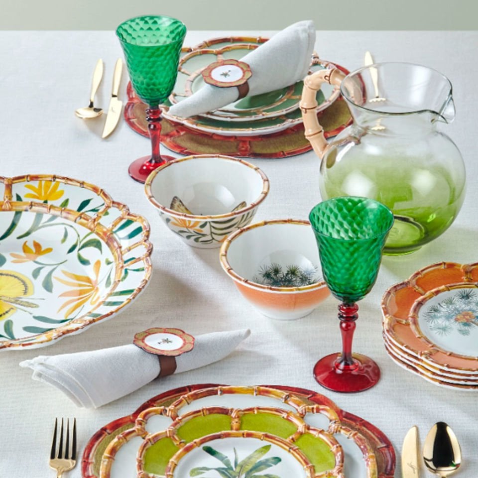 Yeşil Kırmızı Cam Kadeh 270 Ml Venezia Collection by Chiara Alessi