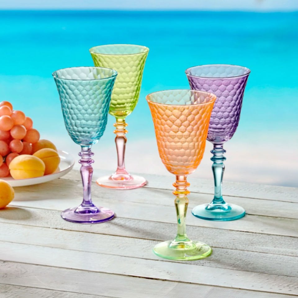 Lila Turkuaz Cam Kadeh 270 Ml Venezia Collection by Chiara Alessi