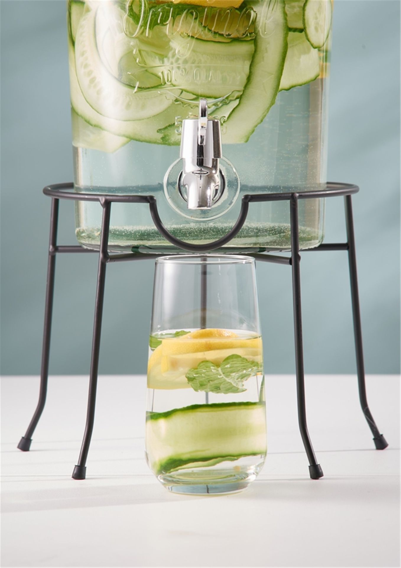 Kilner Klipsli 5 LT Yuvarlak İçecek Sebili & Standı