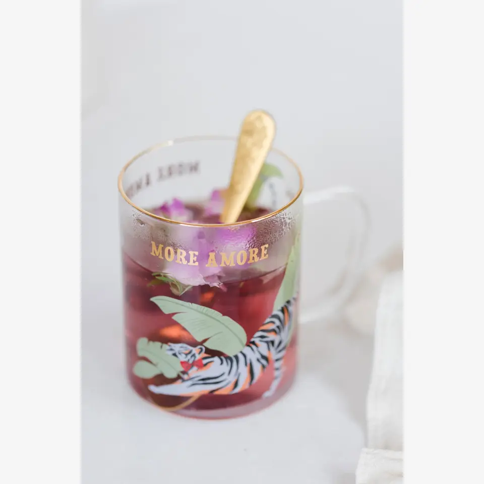 Yvonne Ellen Kaplan Siyah Cam Kupa 400 Ml Animals Collection