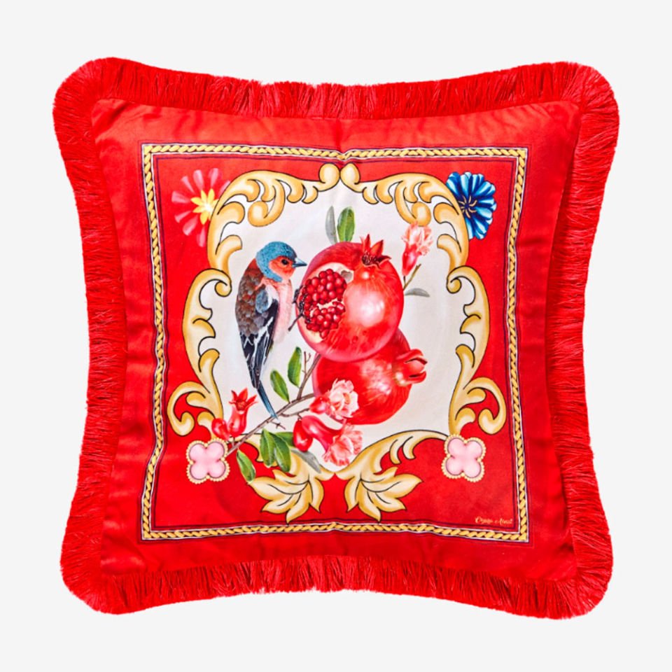 Kırmızı Kadife Dekoratif Yastık 45X45 Cm La Dolce Vita Collection by Chiara Alessi