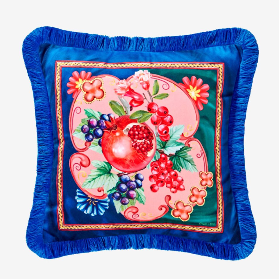 Lacivert Kadife Dekoratif Yastık 45X45 Cm La Vita E Bella Collection by Chiara Alessi