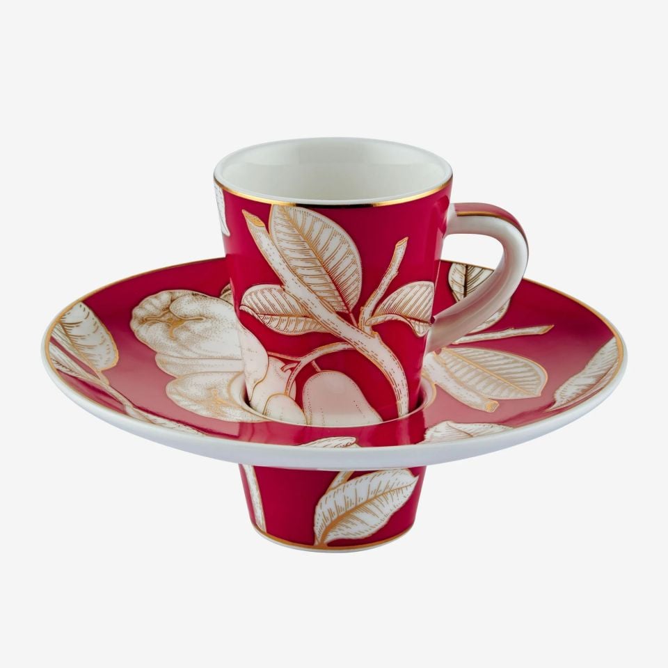 Fuşya Porselen Kahve Fincan Seti 100 Ml Ravello Collection by Chiara Alessi