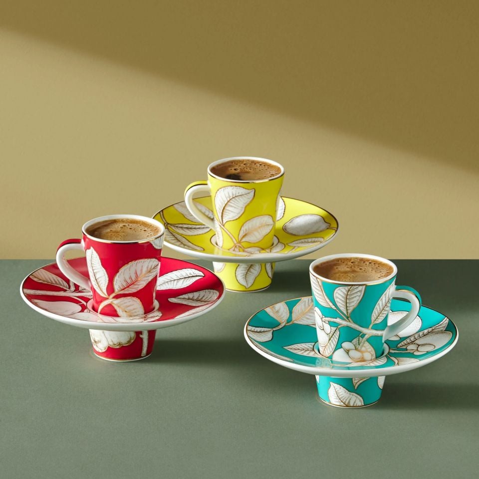 Fuşya Porselen Kahve Fincan Seti 100 Ml Ravello Collection by Chiara Alessi