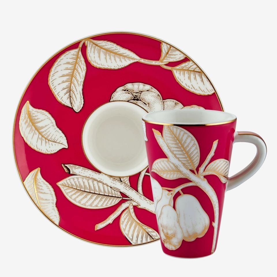 Fuşya Porselen Kahve Fincan Seti 100 Ml Ravello Collection by Chiara Alessi