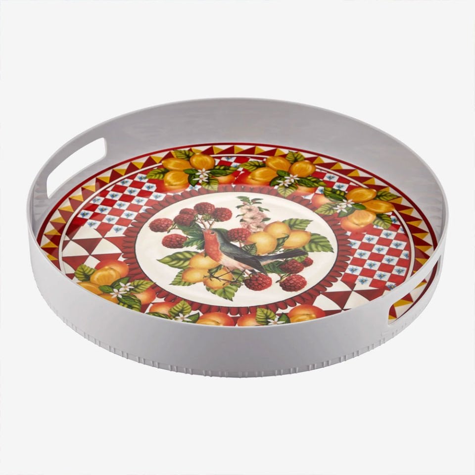 Kırmızı Melamin Tepsi 40 Cm Portofino Collection by Chiara Alessi