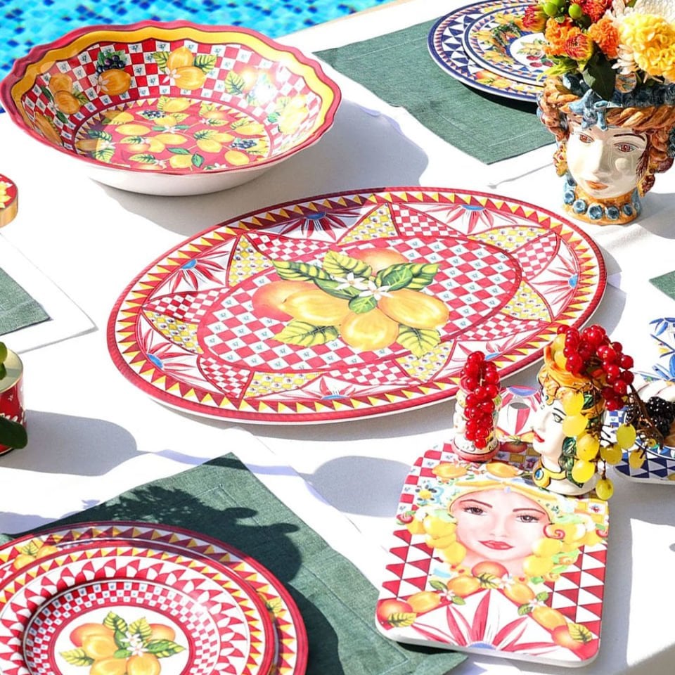 Kırmızı Melamin Tepsi 40 Cm Portofino Collection by Chiara Alessi