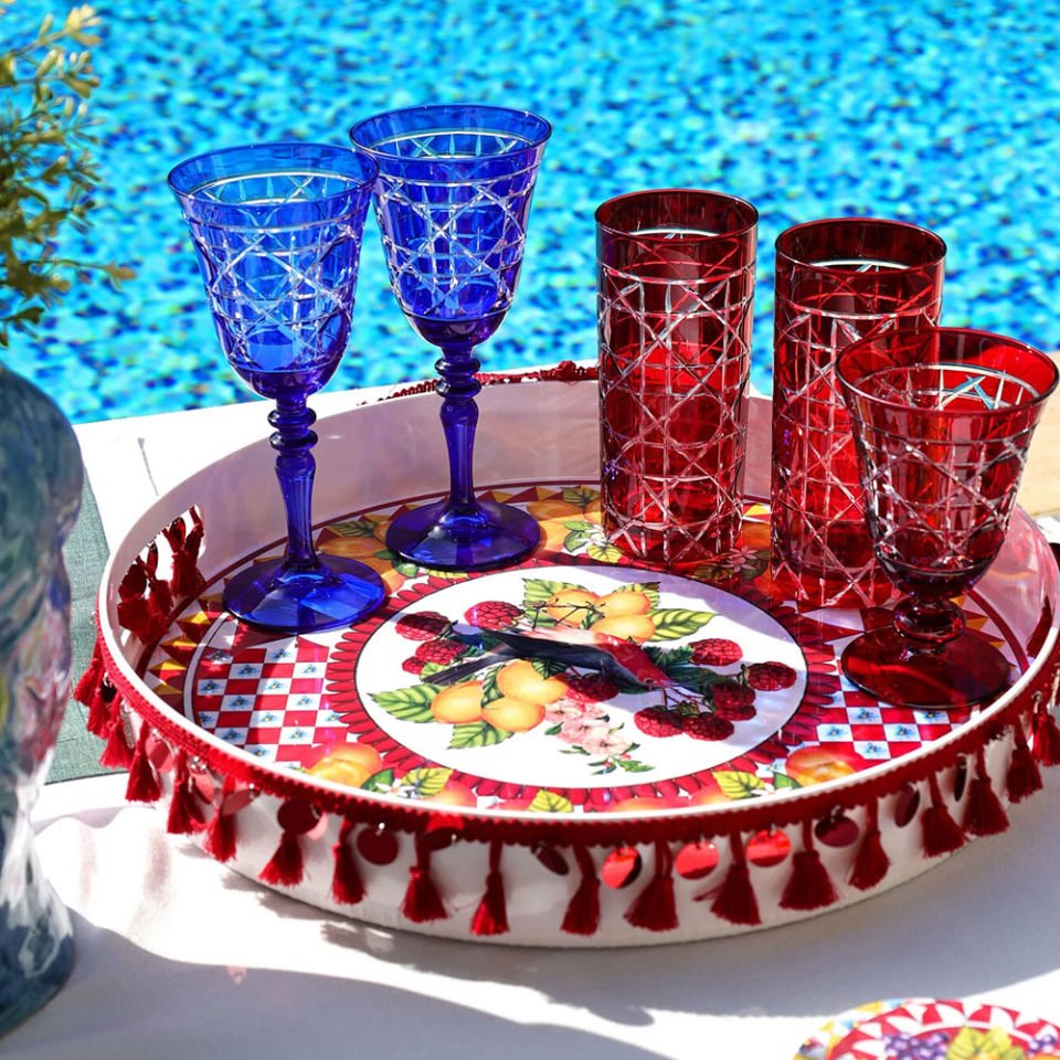 Kırmızı Melamin Tepsi 40 Cm Portofino Collection by Chiara Alessi