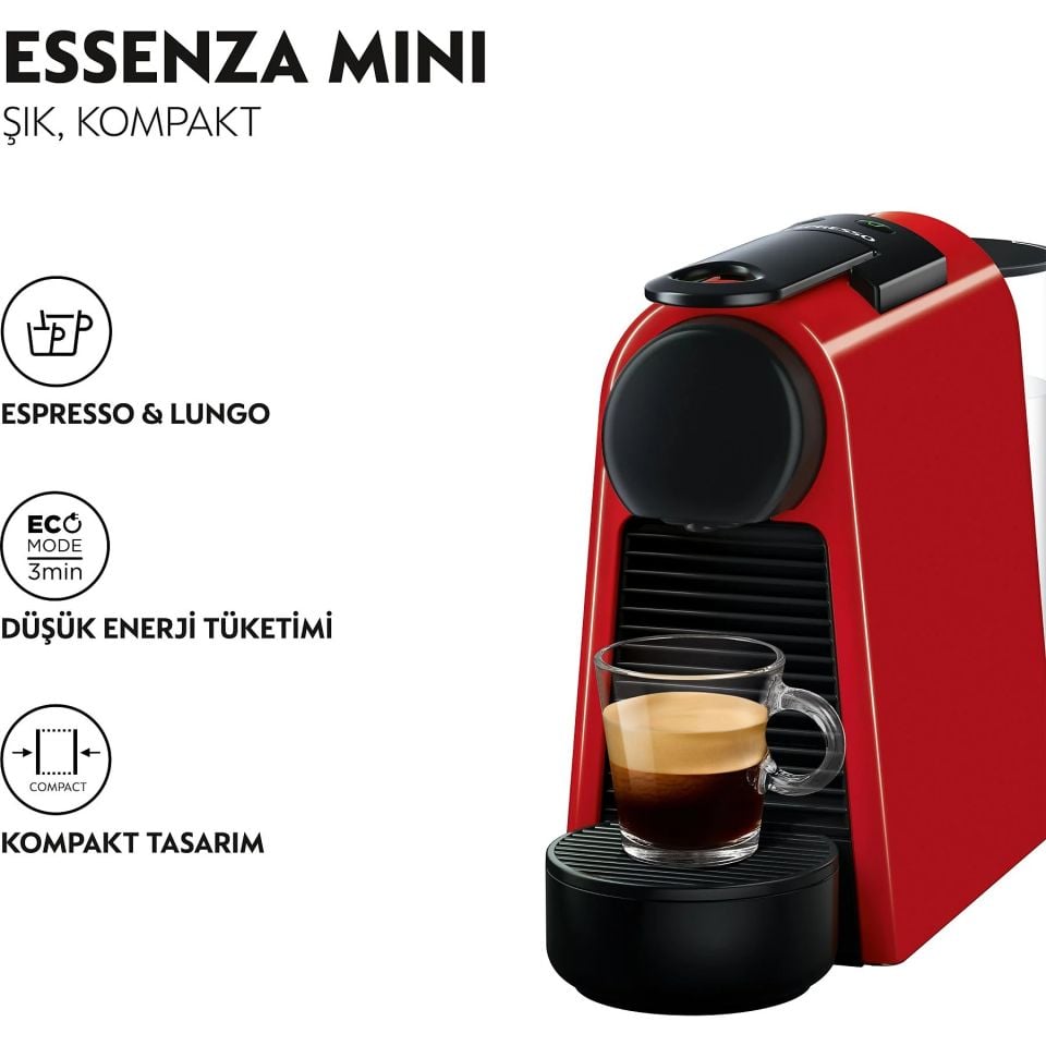 NESPRESSO D30 Essenza Mini Kırmızı Kahve Makinesi