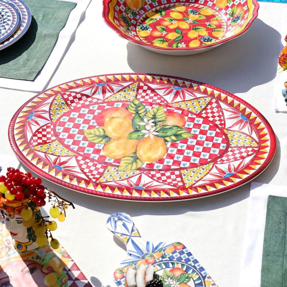 Kırmızı Melamin Servis Tabağı 50 Cm Portofino Collection by Chiara Alessi
