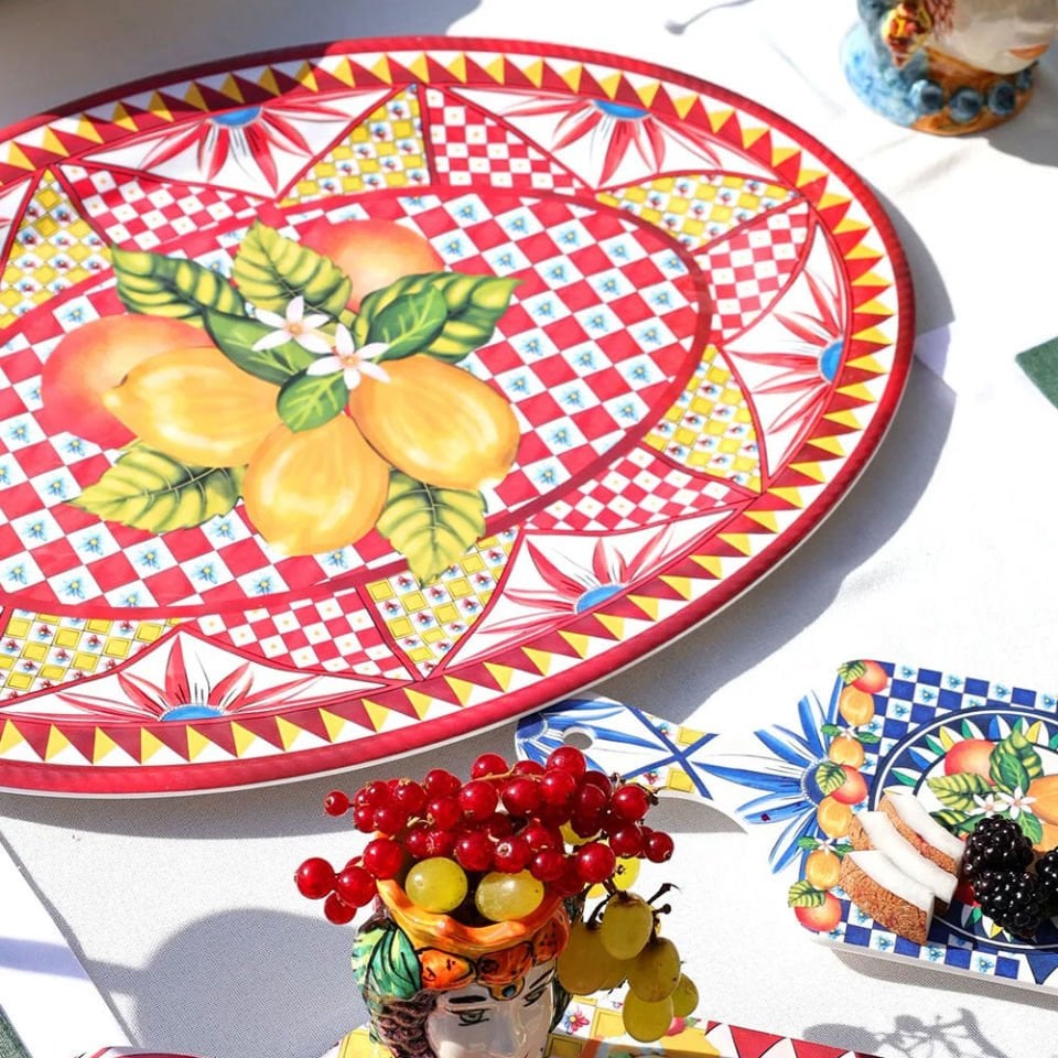 Kırmızı Melamin Servis Tabağı 50 Cm Portofino Collection by Chiara Alessi