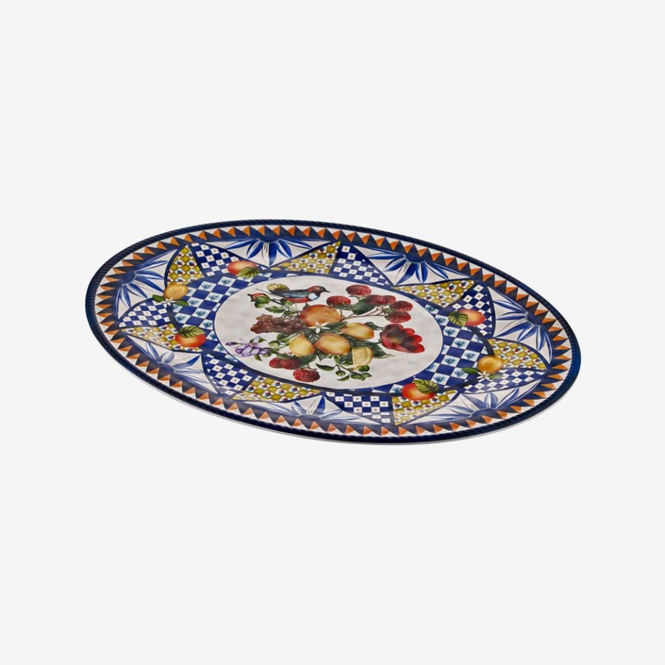 Mavi Melamin Servis Tabağı 50 Cm Portofino Collection by Chiara Alessi