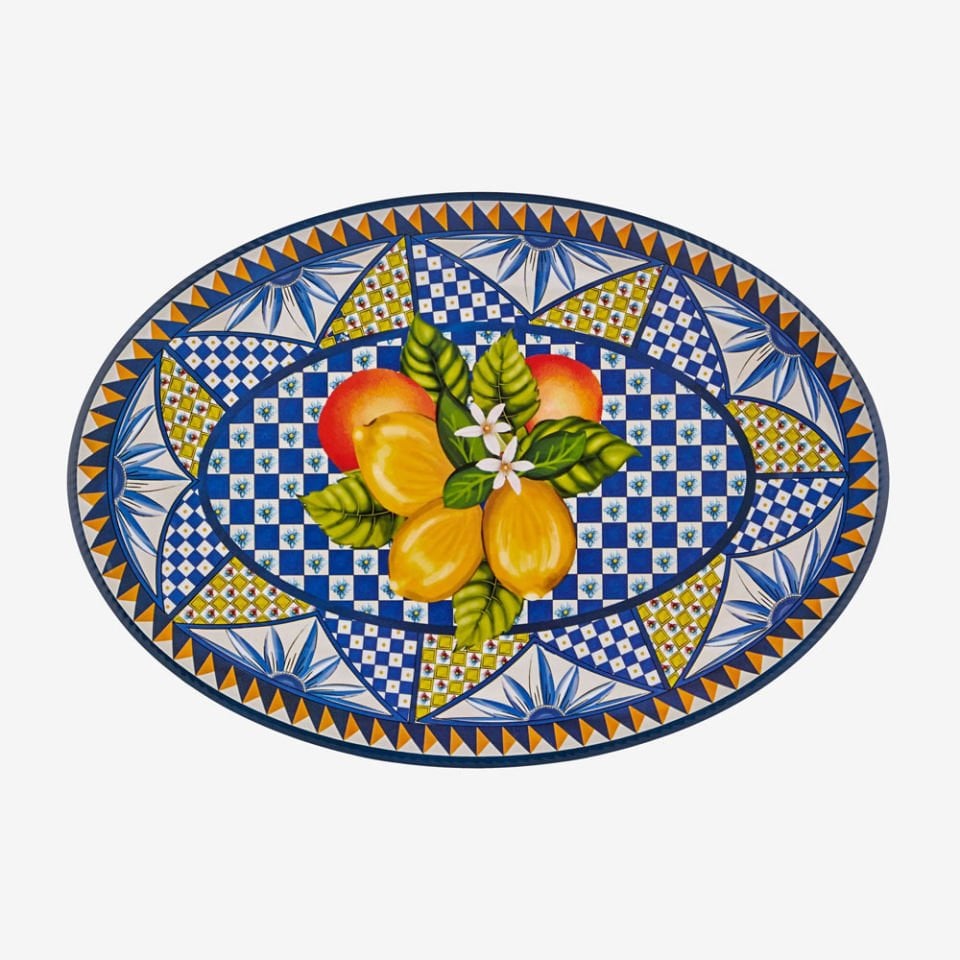 Mavi Melamin Servis Tabağı 50 Cm Portofino Collection by Chiara Alessi