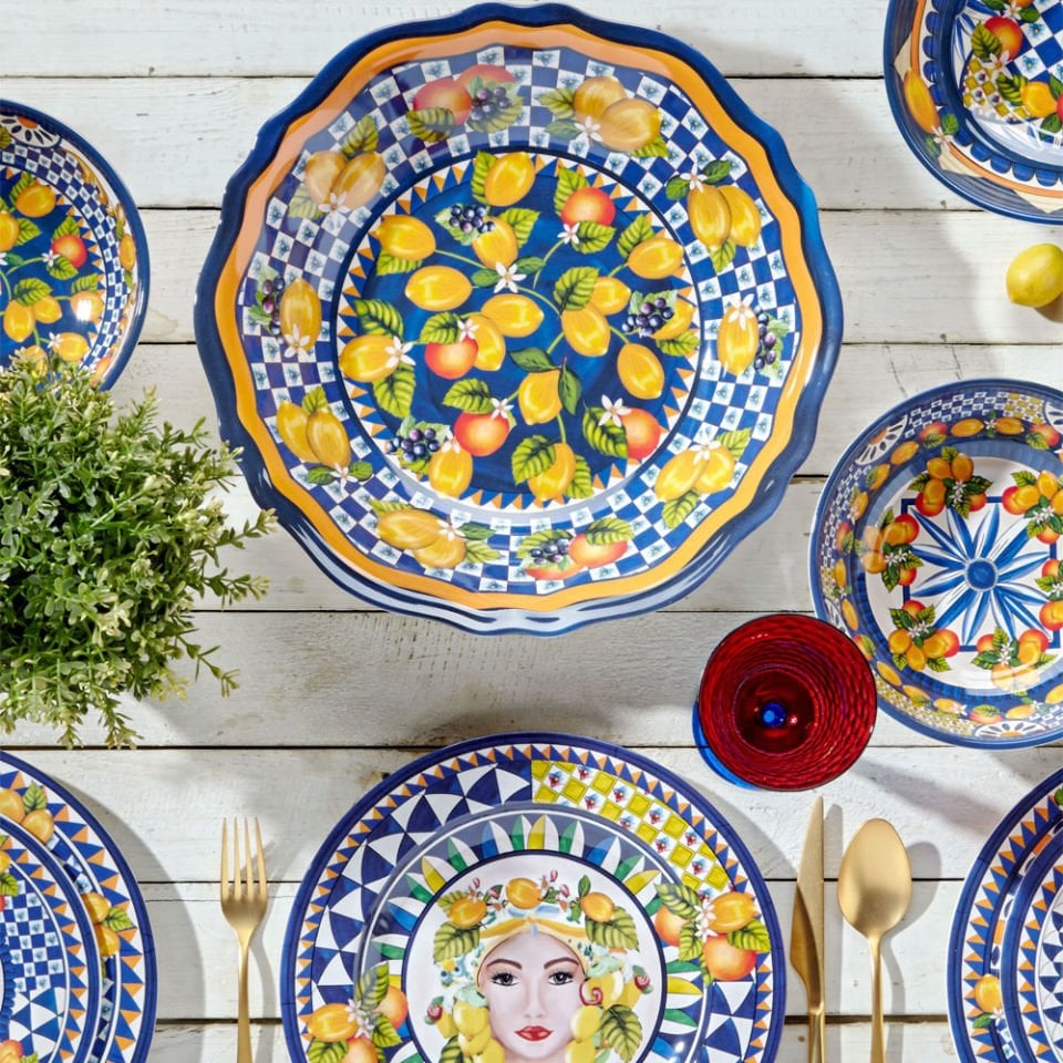 Mavi Melamin Servis Kasesi 35 Cm Portofino Collection by Chiara Alessi