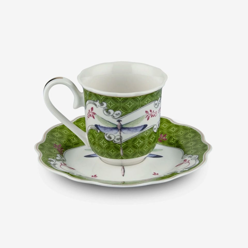 Yeşil Porselen Kahve Fincan Seti 90 Ml Allure Collection by Chiara Alessi