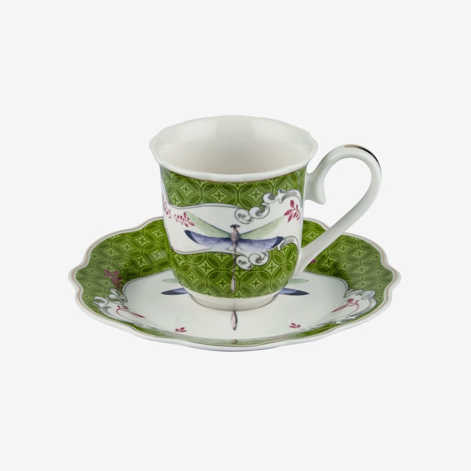 Yeşil Porselen Kahve Fincan Seti 90 Ml Allure Collection by Chiara Alessi