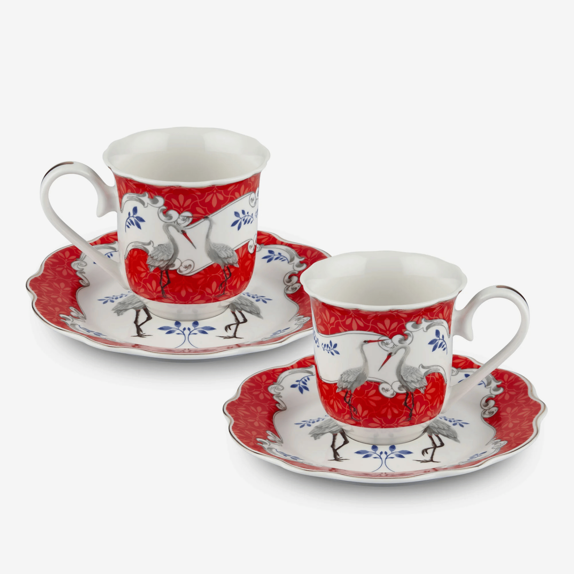 Kırmızı Porselen Kahve Fincan Seti 90 Ml Allure Collection by Chiara Alessi