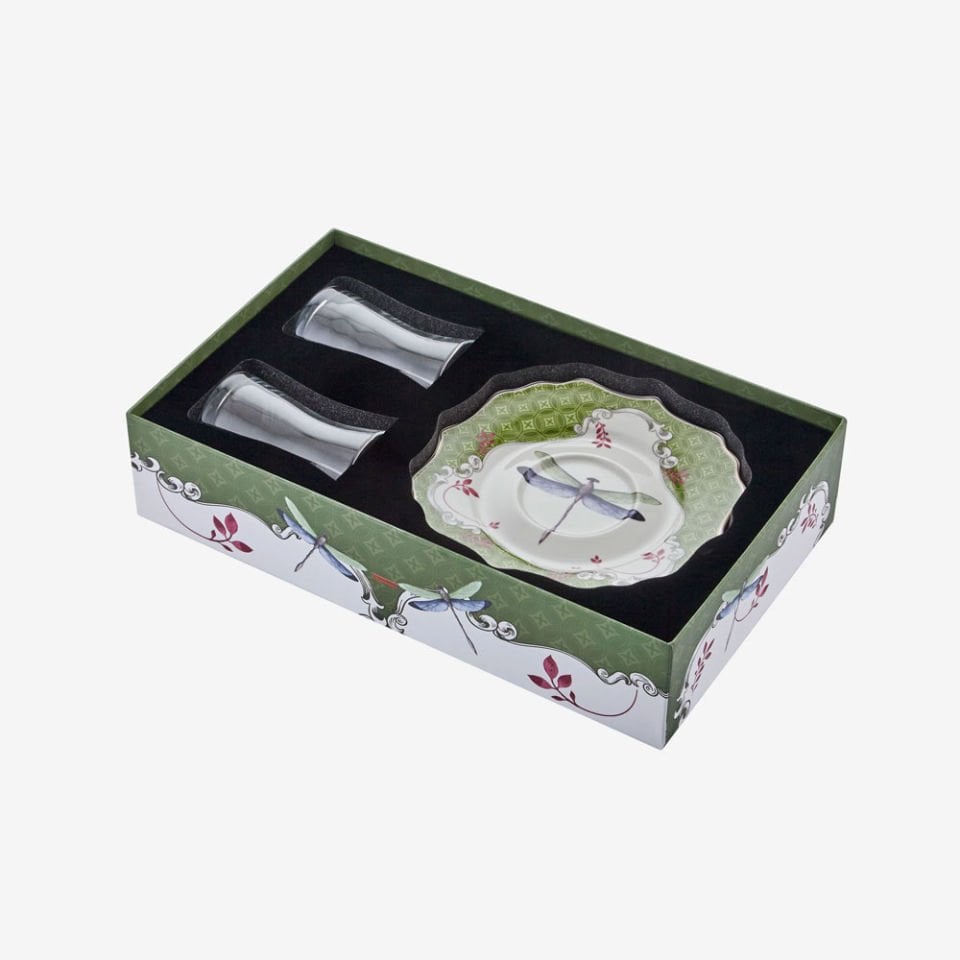 Yeşil Porselen Çay Tabağı Seti 170 Ml Allure Collection by Chiara Alessi