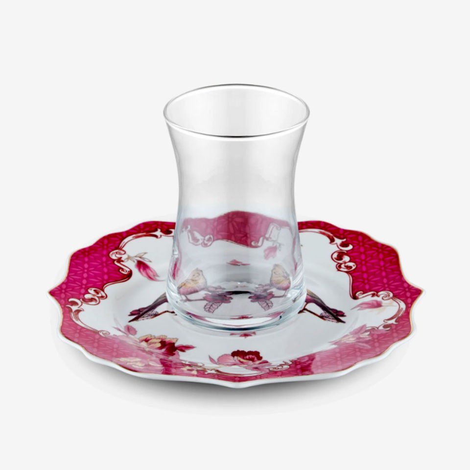 Pembe Porselen Çay Tabağı Seti 15 Cm Allure Collection by Chiara Alessi