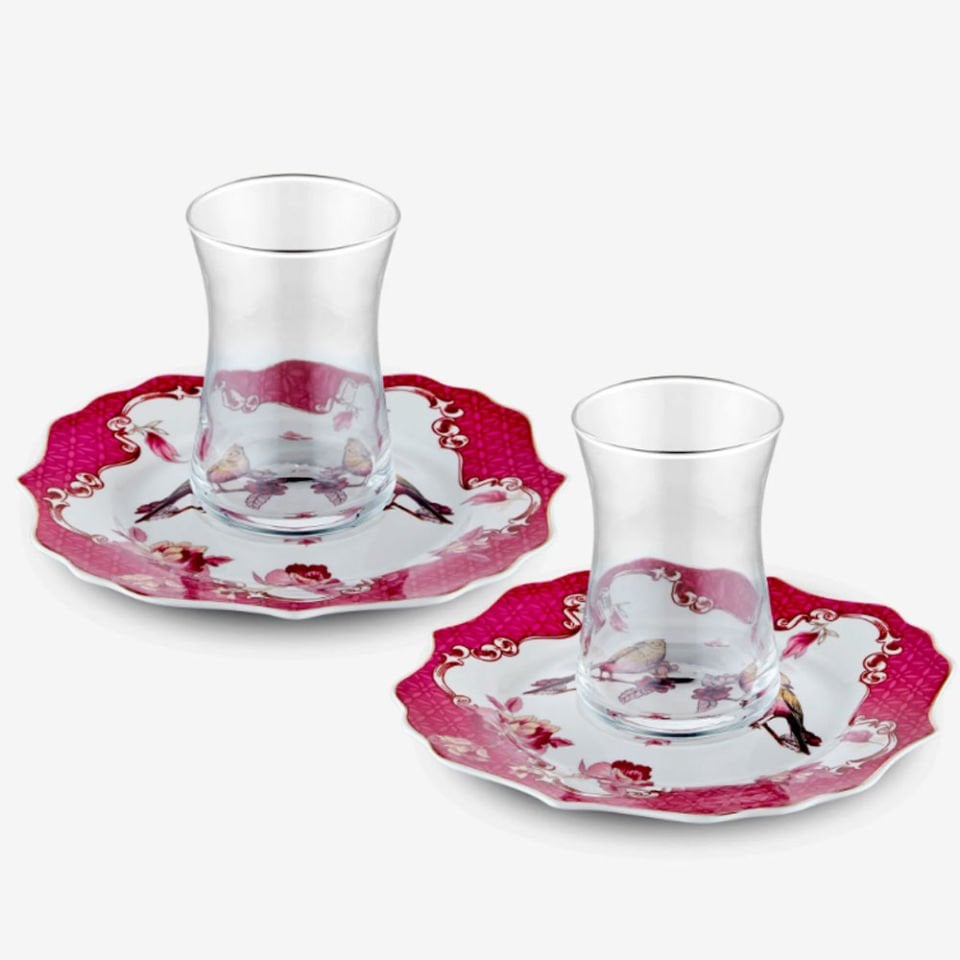 Pembe Porselen Çay Tabağı Seti 15 Cm Allure Collection by Chiara Alessi