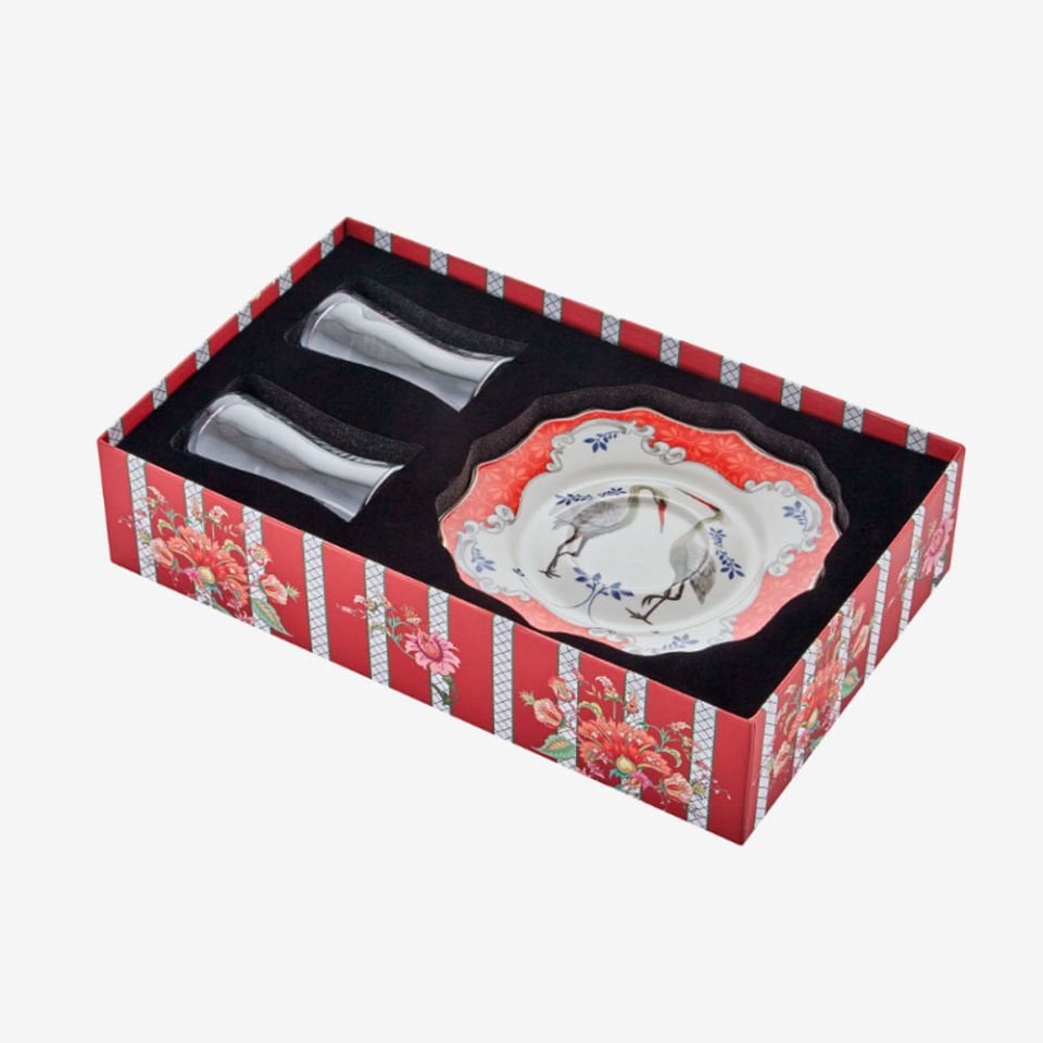 Kırmızı Porselen Çay Tabağı Seti 15 Cm Allure Collection by Chiara Alessi