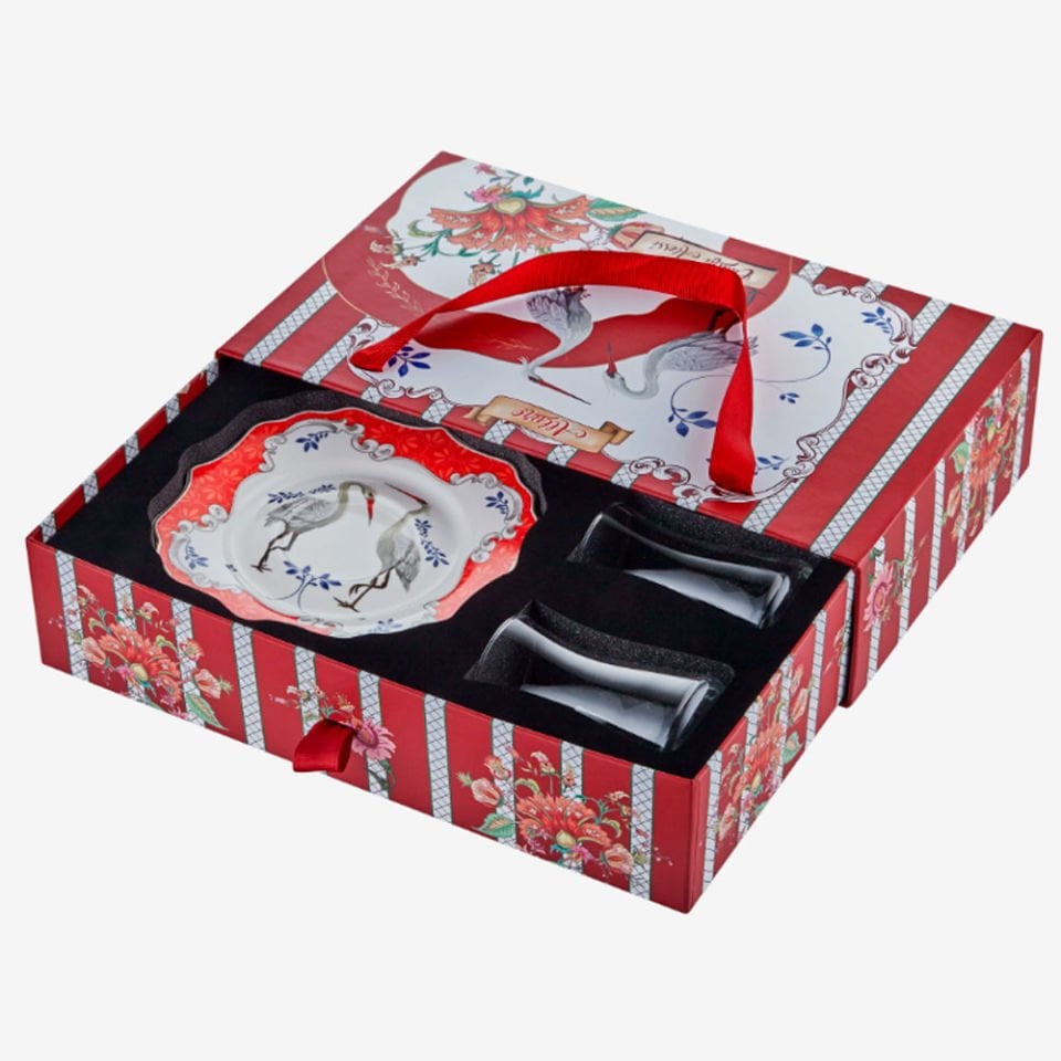 Kırmızı Porselen Çay Tabağı Seti 15 Cm Allure Collection by Chiara Alessi