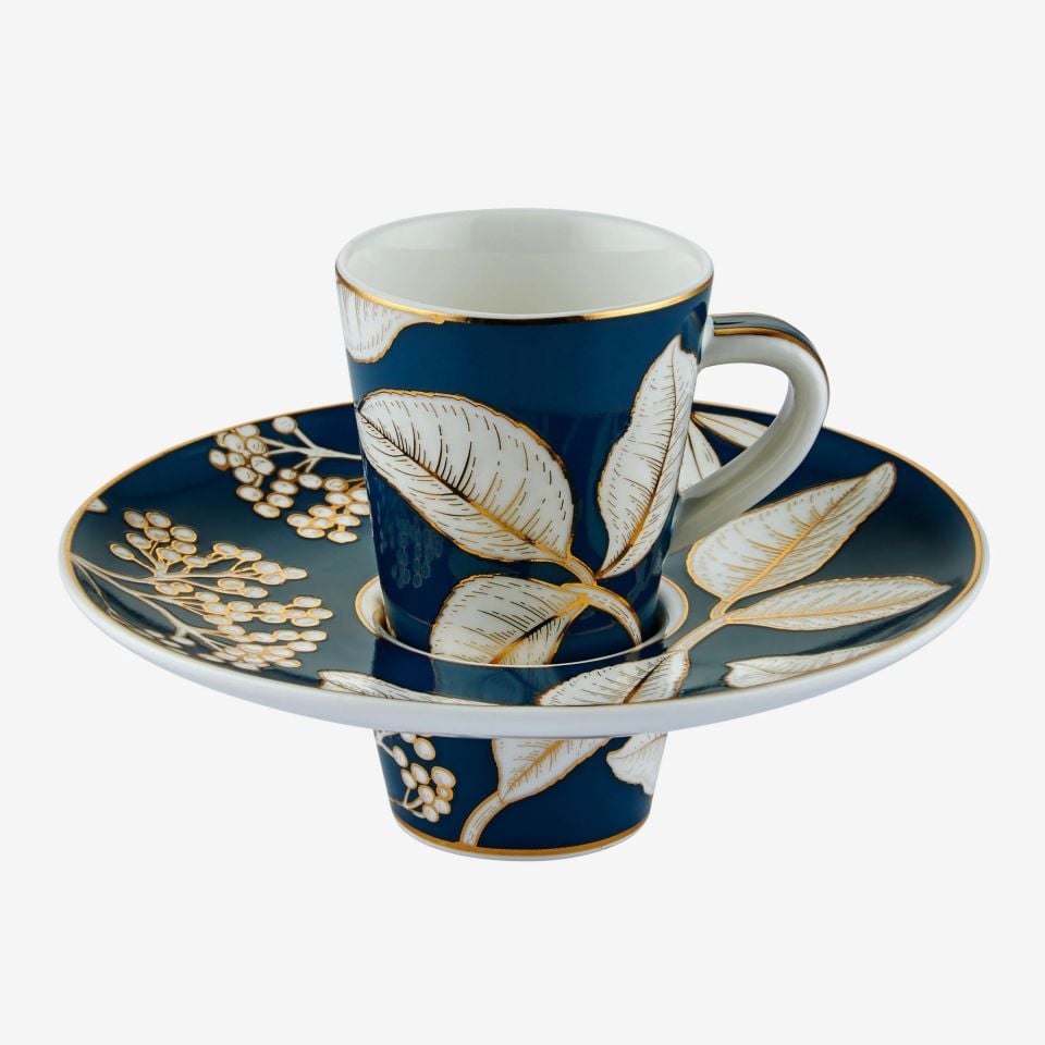 Mavi Porselen Kahve Fincan Seti 100 Ml Ravello Collection by Chiara Alessi