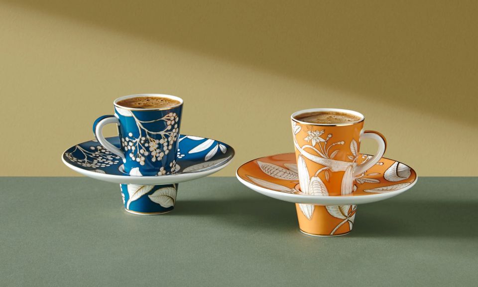 Mavi Porselen Kahve Fincan Seti 100 Ml Ravello Collection by Chiara Alessi