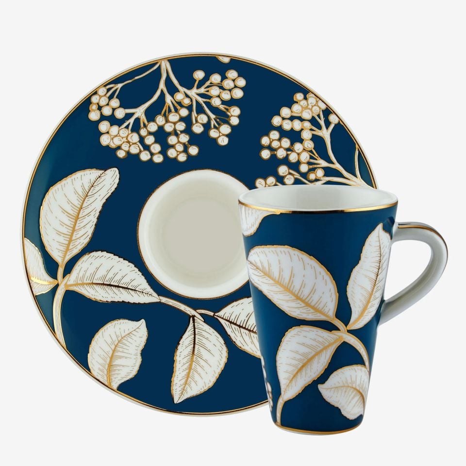 Mavi Porselen Kahve Fincan Seti 100 Ml Ravello Collection by Chiara Alessi