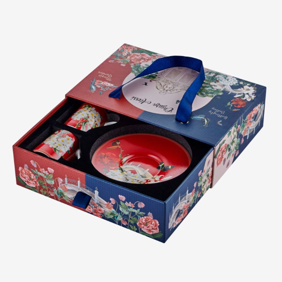 Kırmızı Porselen Kahve Fincan Seti 90 Ml Butterfly Walley Collection by Chiara Alessi