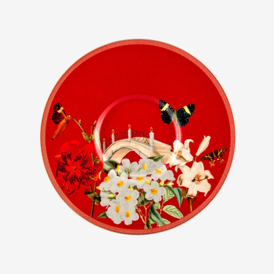 Kırmızı Porselen Kahve Fincan Seti 90 Ml Butterfly Walley Collection by Chiara Alessi