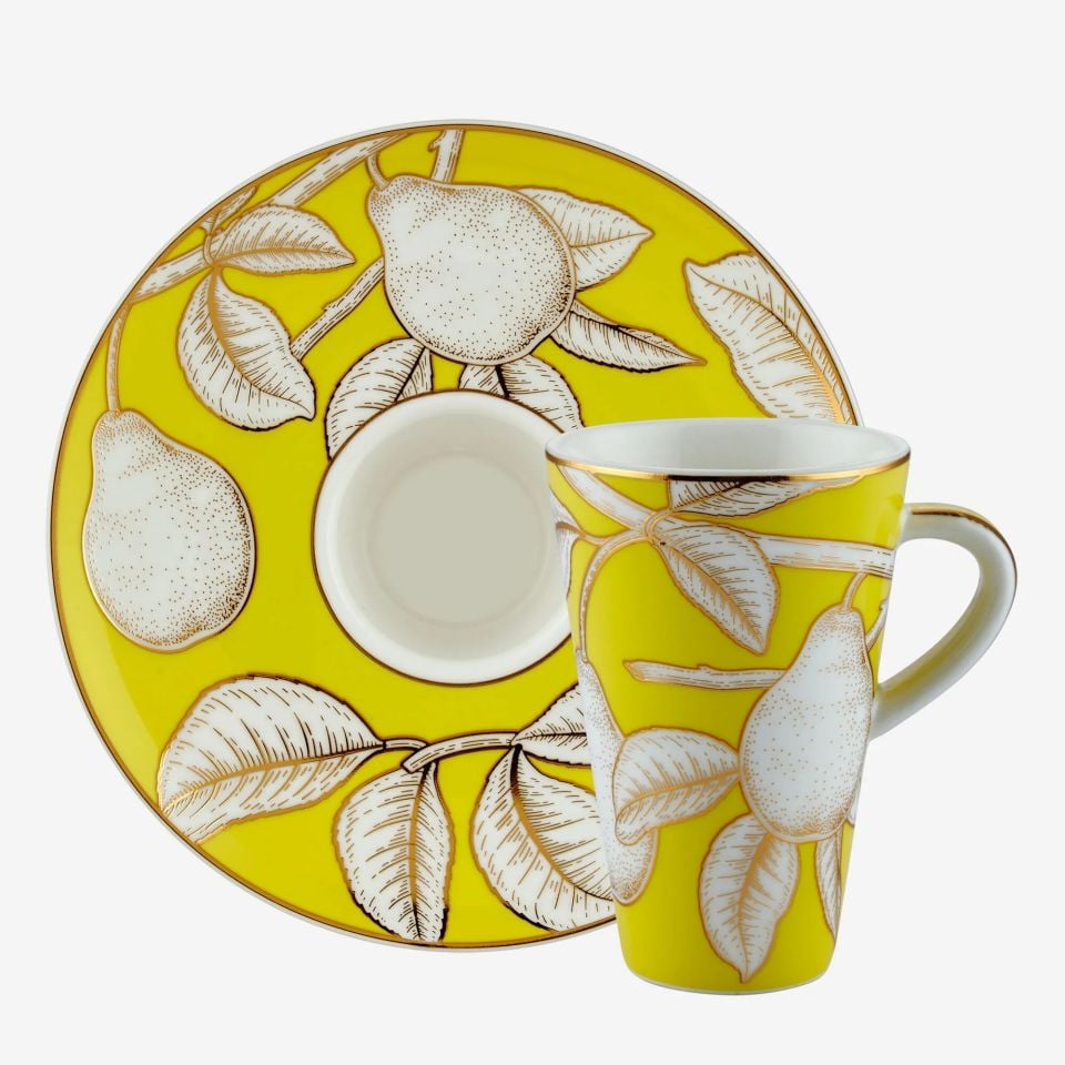 Sarı Porselen Kahve Fincan Seti 100 Ml Ravello Collection by Chiara Alessi