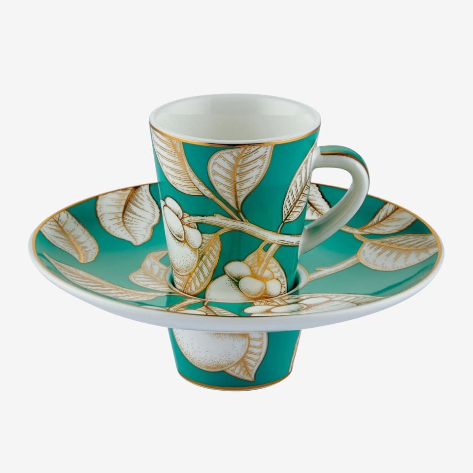 Yeşil Porselen Kahve Fincan Seti 100 Ml Ravello Collection by Chiara Alessi