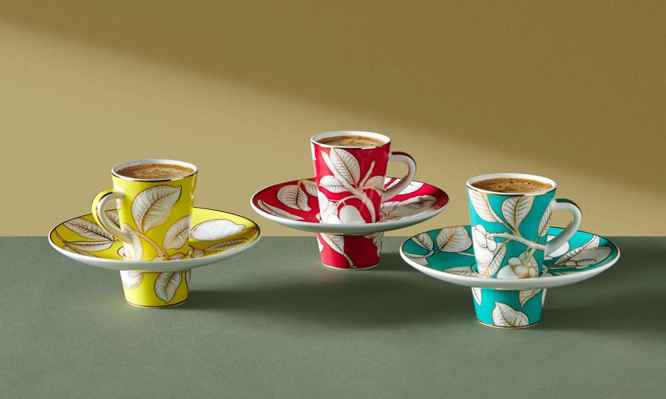 Yeşil Porselen Kahve Fincan Seti 100 Ml Ravello Collection by Chiara Alessi