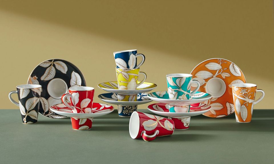 Yeşil Porselen Kahve Fincan Seti 100 Ml Ravello Collection by Chiara Alessi