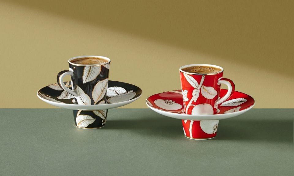 Siyah Porselen Kahve Fincan Seti 100 Ml Ravello Collection by Chiara Alessi