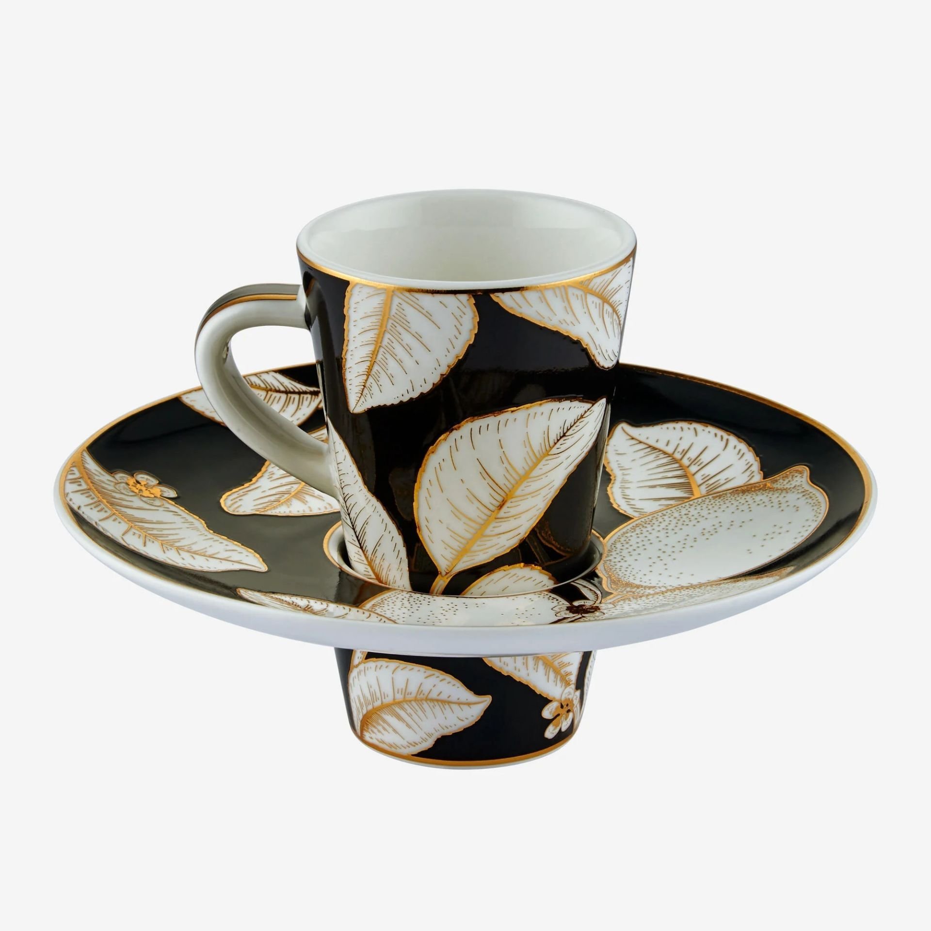 Siyah Porselen Kahve Fincan Seti 100 Ml Ravello Collection by Chiara Alessi