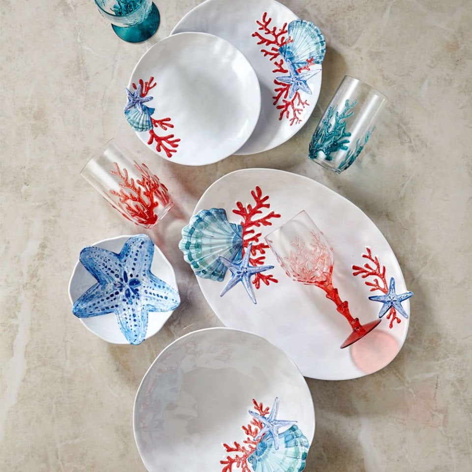 Beyaz Melamin Servis Tabağı 43 Cm Bambu Collection by Chiara Alessi