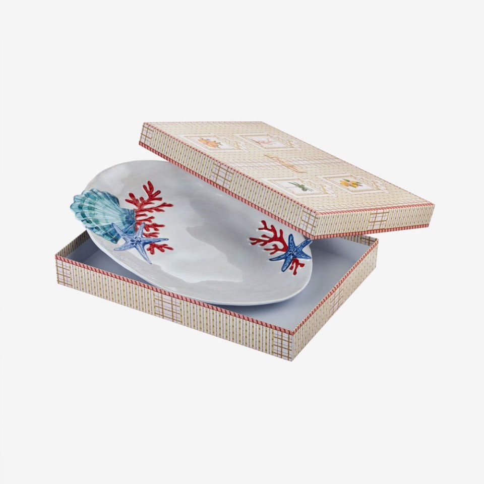 Beyaz Melamin Servis Tabağı 43 Cm Bambu Collection by Chiara Alessi