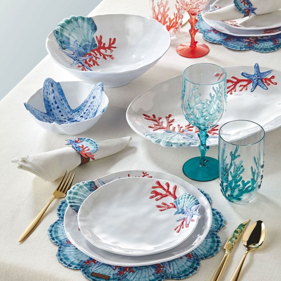 Beyaz Melamin Servis Tabağı 43 Cm Bambu Collection by Chiara Alessi