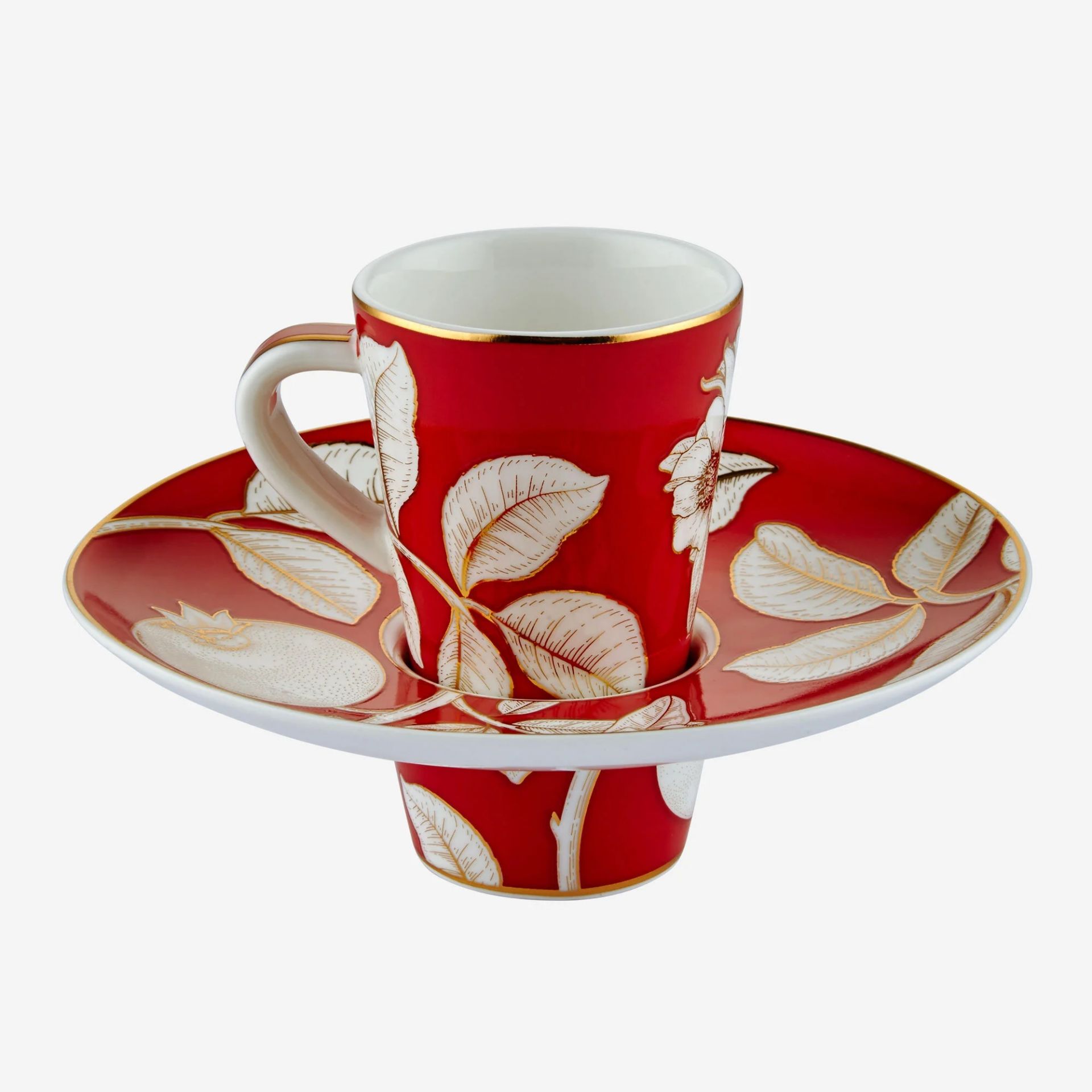 Kırmızı Porselen Kahve Fincan Seti 100 Ml Ravello Collection by Chiara Alessi