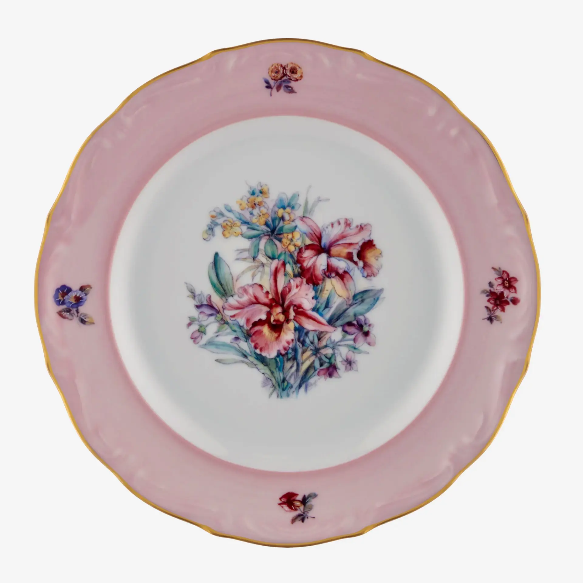 Chiara Alessi Çiçekli Pembe Porselen Pasta Tabağı 19 Cm